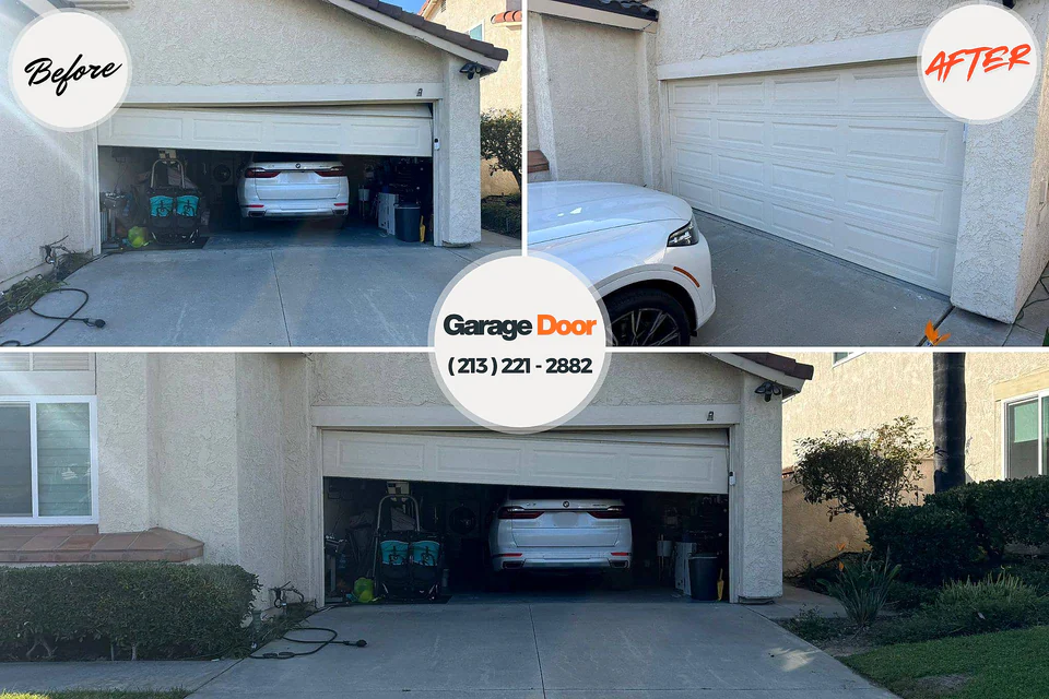 Before and after: garage door repair Morgantown, PA
